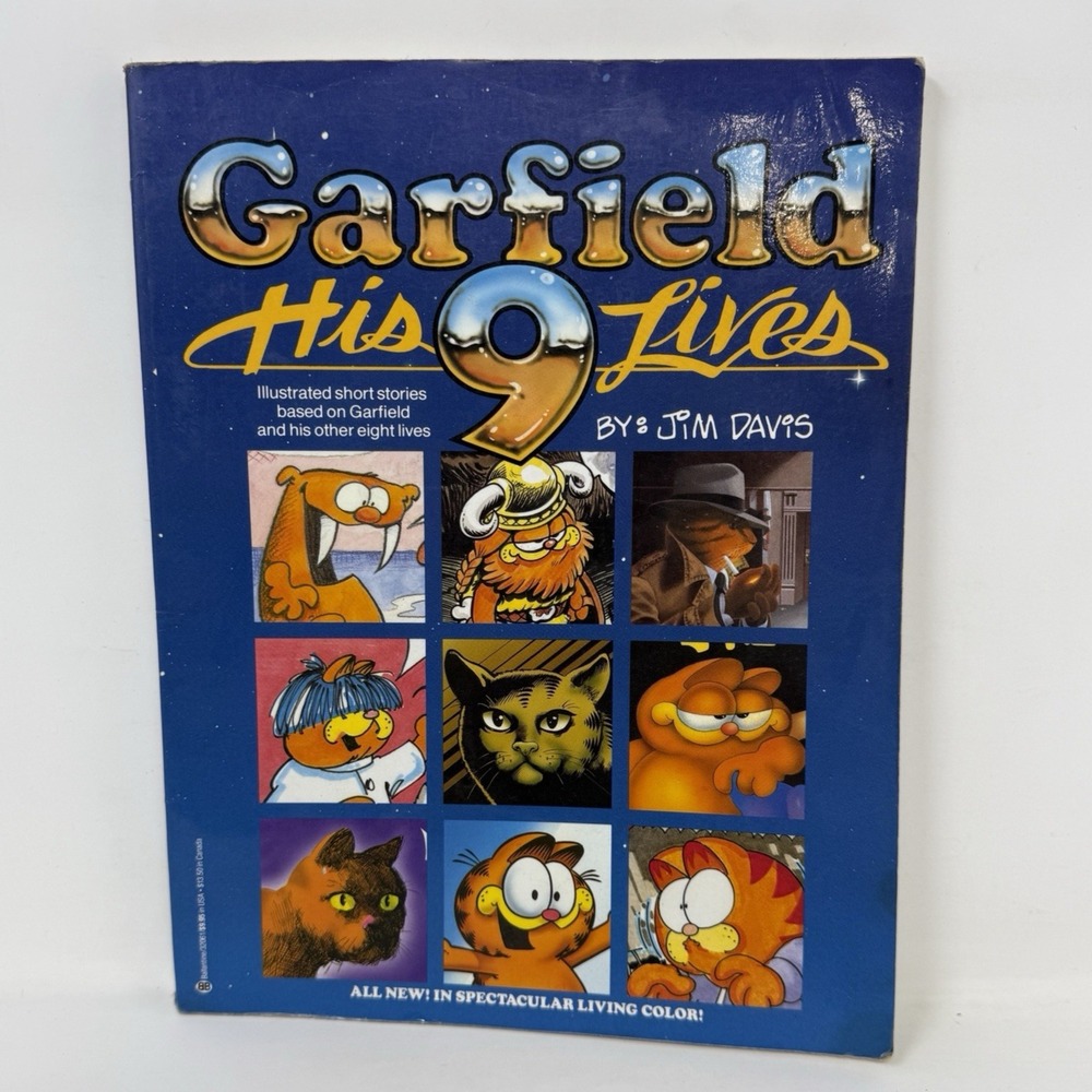 Vintage Garfield His 9 Lives~ Paperback Book By Jim Davis 1984